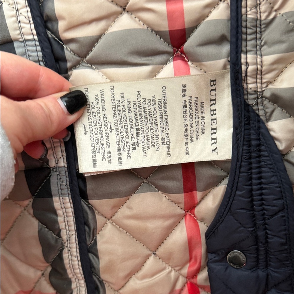 Burberry Women's Quilted Puffer Jacket - Dark Blue - Picture 3 of 10